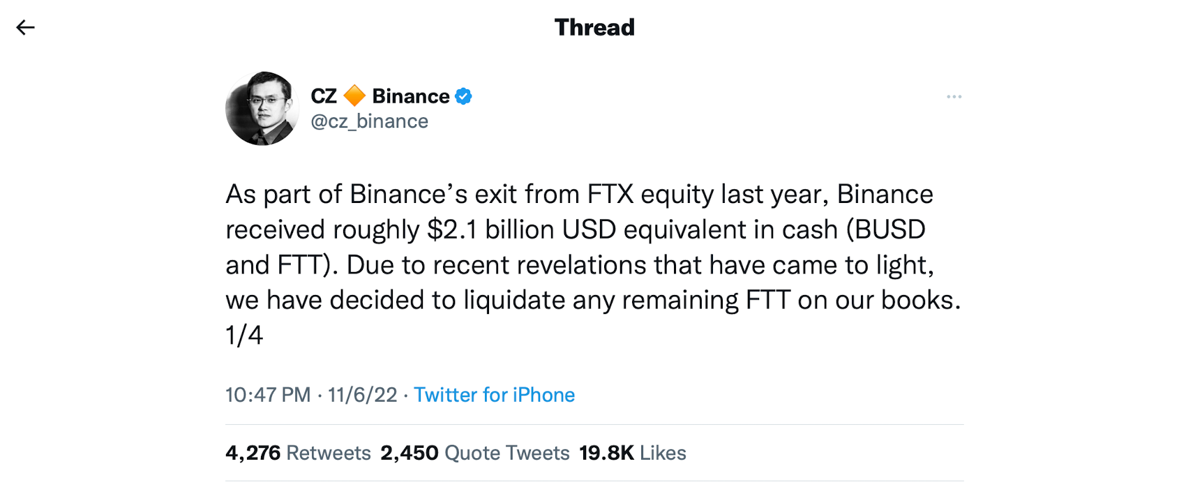 CZ Binance Zelta